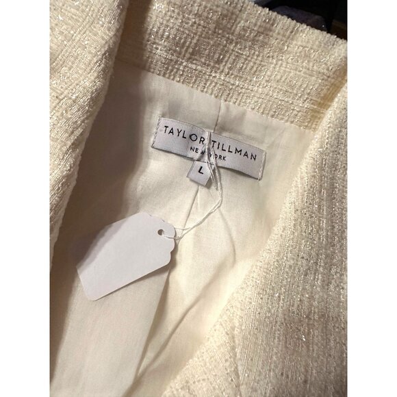 Taylor Tillman Double Breasted Sleeveless Mini Dress Notch Collar White Womens L - Picture 4 of 7